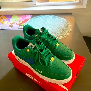 Nike Air Force 1 green and purple